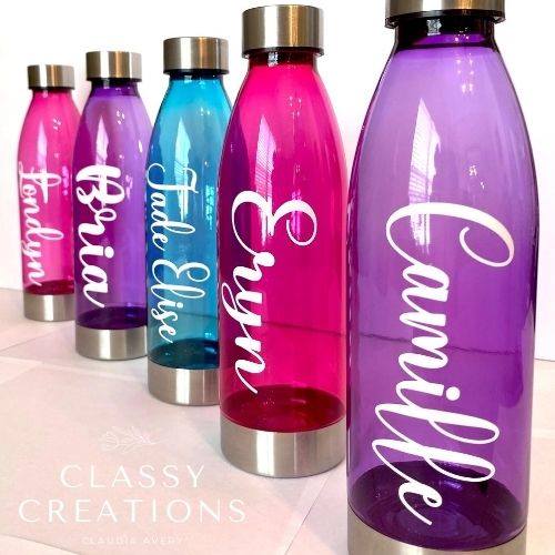 Personalized Pink Water Bottle with Name